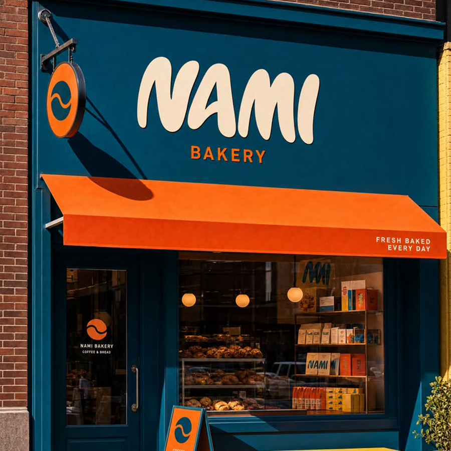 Bakery Storefront featuring vibrant with open shelves and bakery products