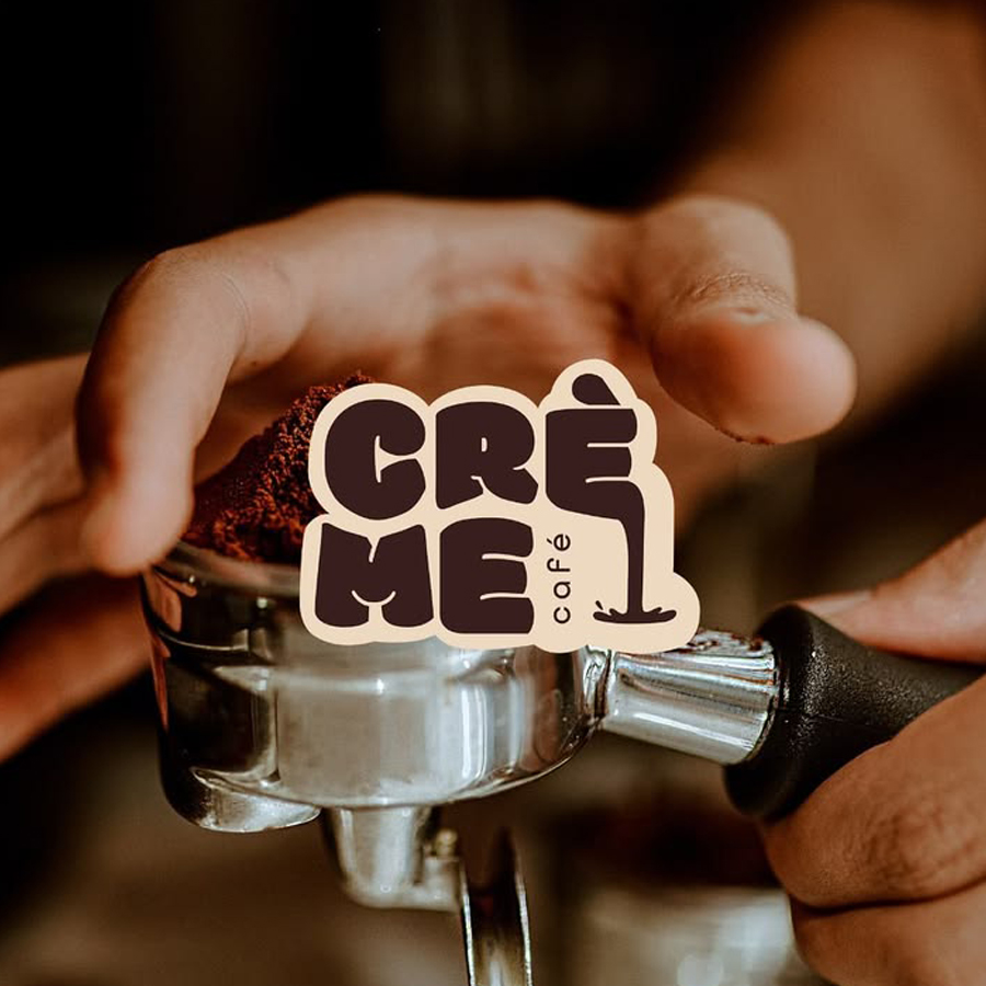 Bakery and cafe business logo showcasing coffee strainer
