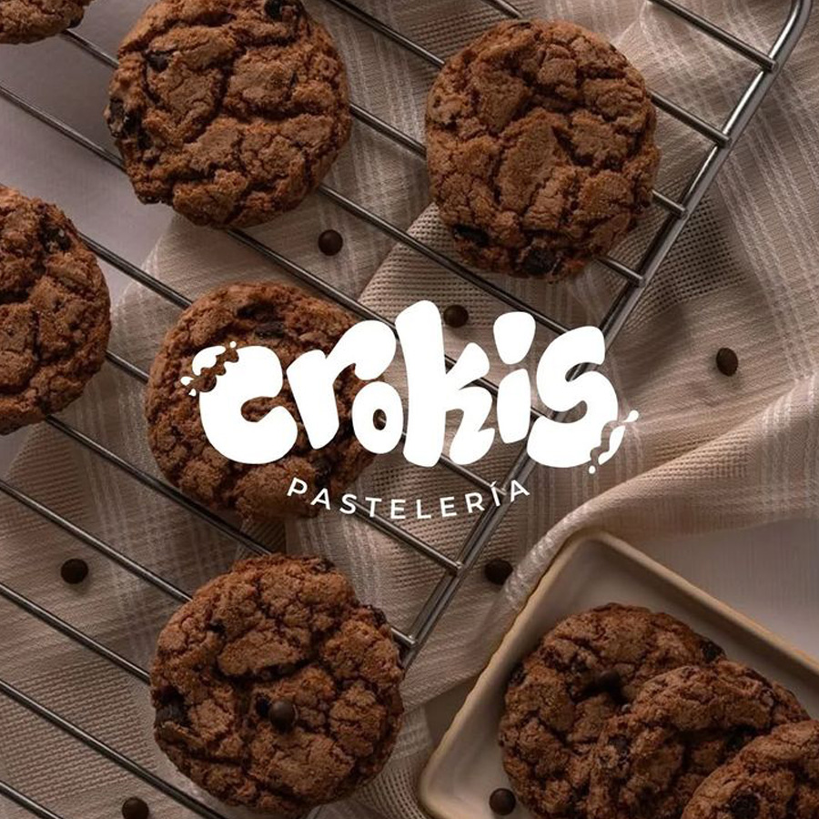 Bakery logo design chiwcasing cookies