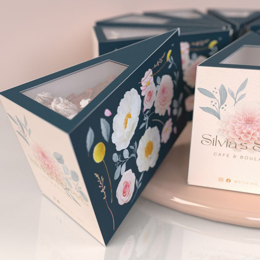 Cake Slice Box floral design inspird by celebration theme