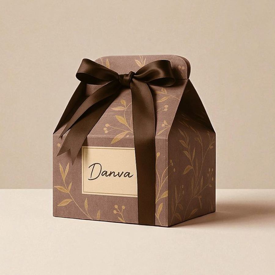 Elegant Custom Gable Gift Box with Ribbon