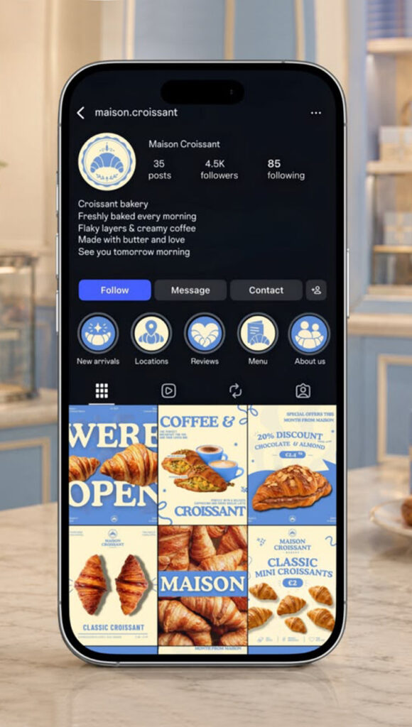 Instagram Profile Design Concept for Bakery