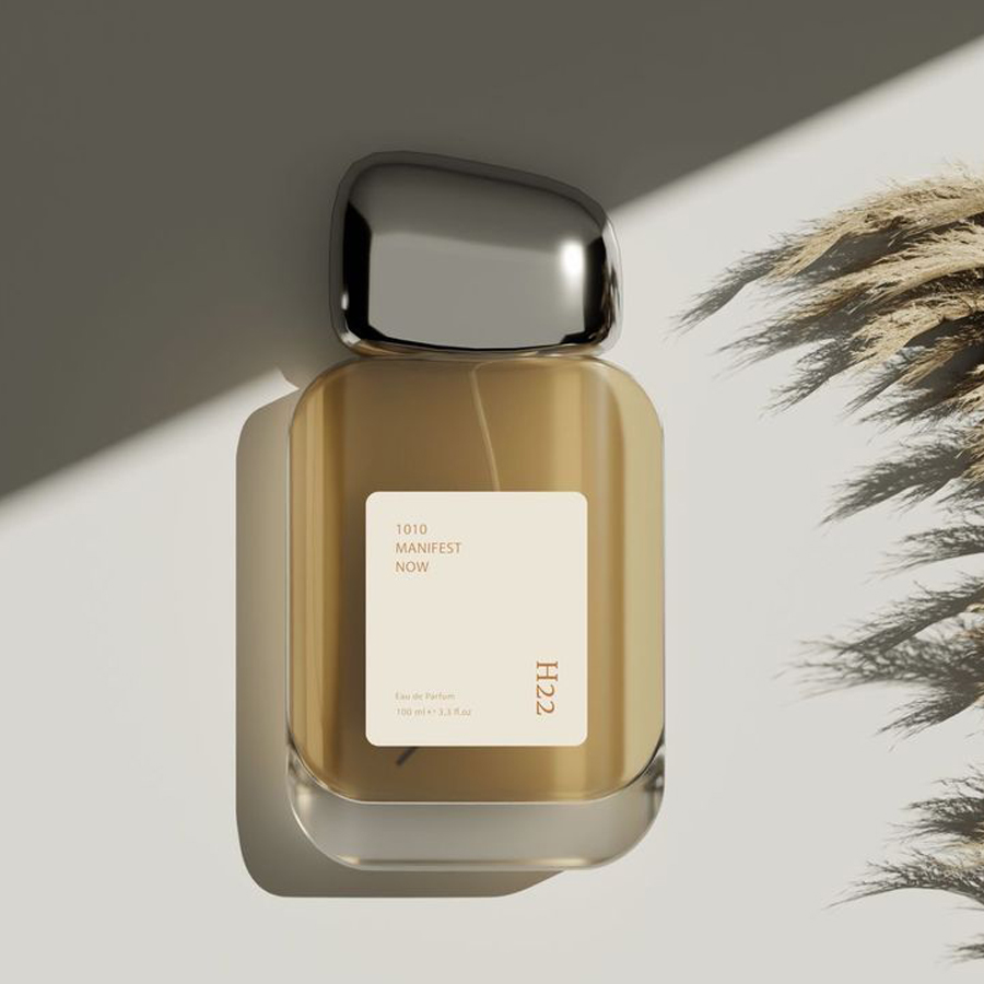 Premium perfume bottle design with elegant fragrance branding