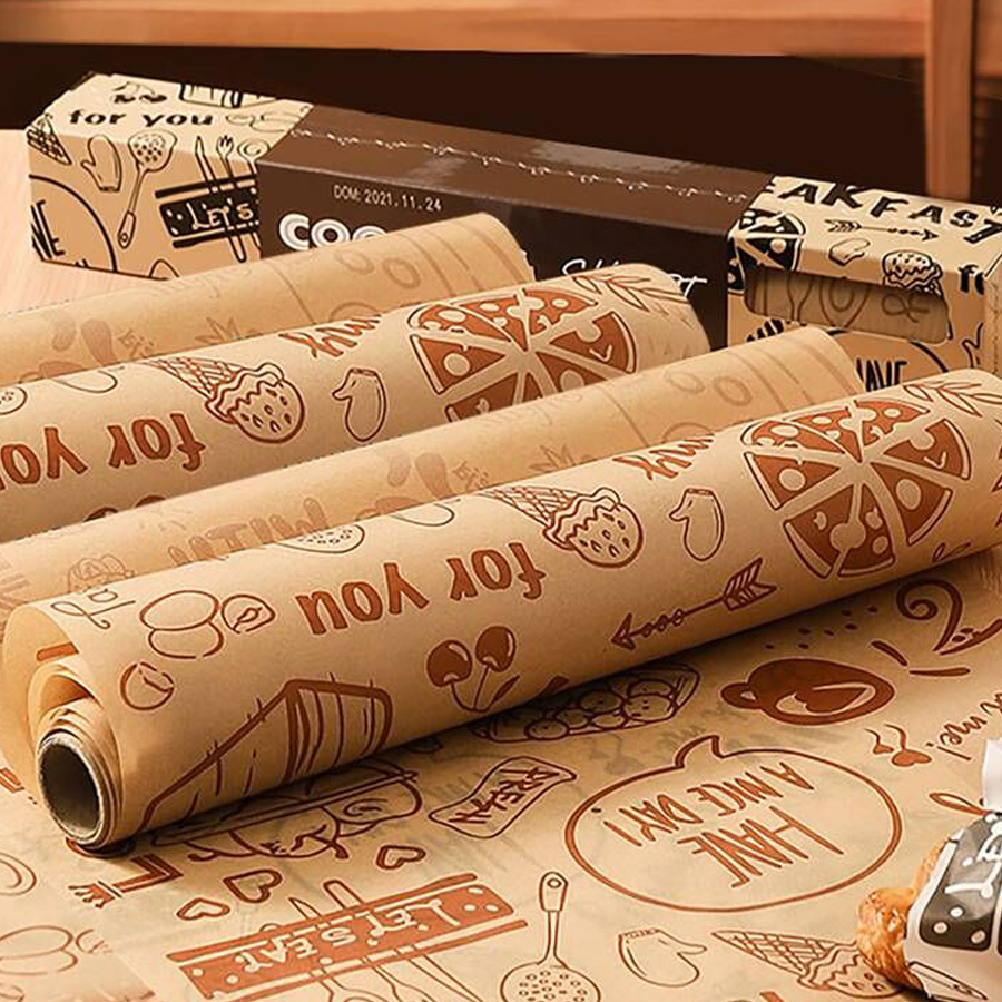Sandwich and wrapping paper featring brand logo name and items