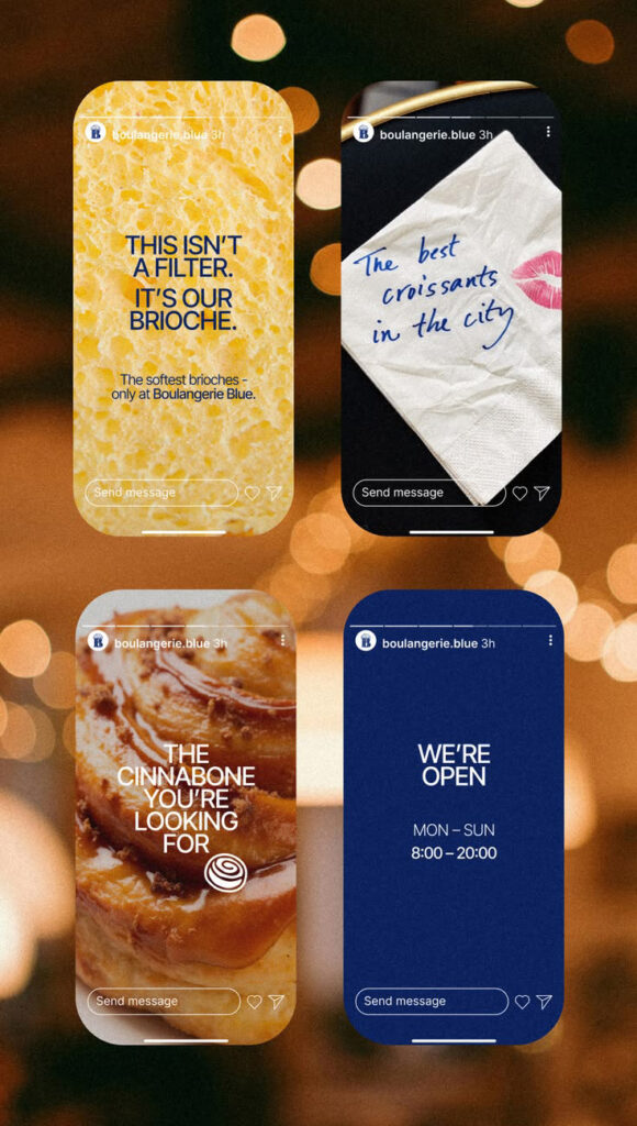 Social media story post for bakey business with consistent brand theme