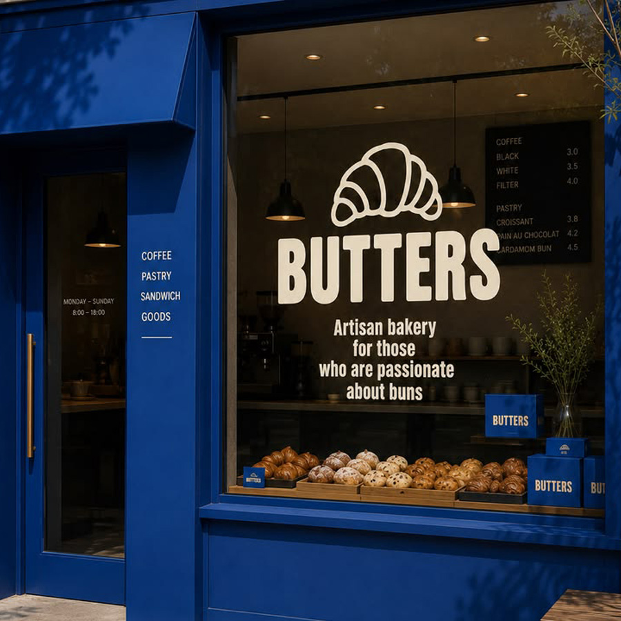 Transparent brand label for bakery