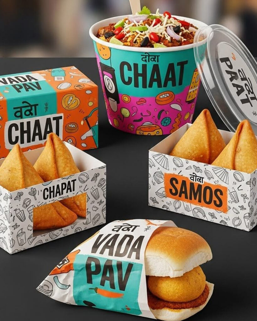 Indian food brand identity and packaging
