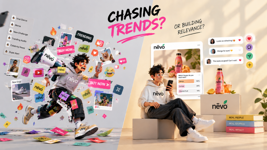 Memorable brand identity standing out from generic products in a modern Gen Z marketing campaign