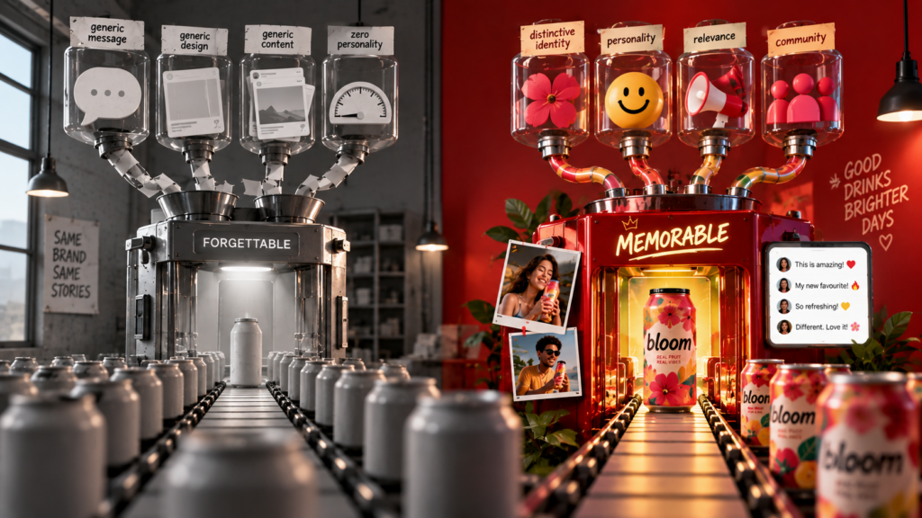 Modern Gen Z branding concept showing authentic brand personality and distinctive visual identity