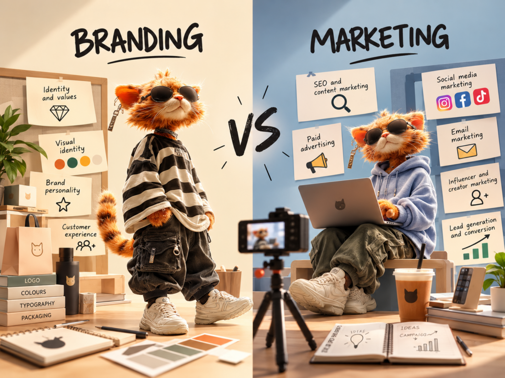 Branding vs Marketing Cats