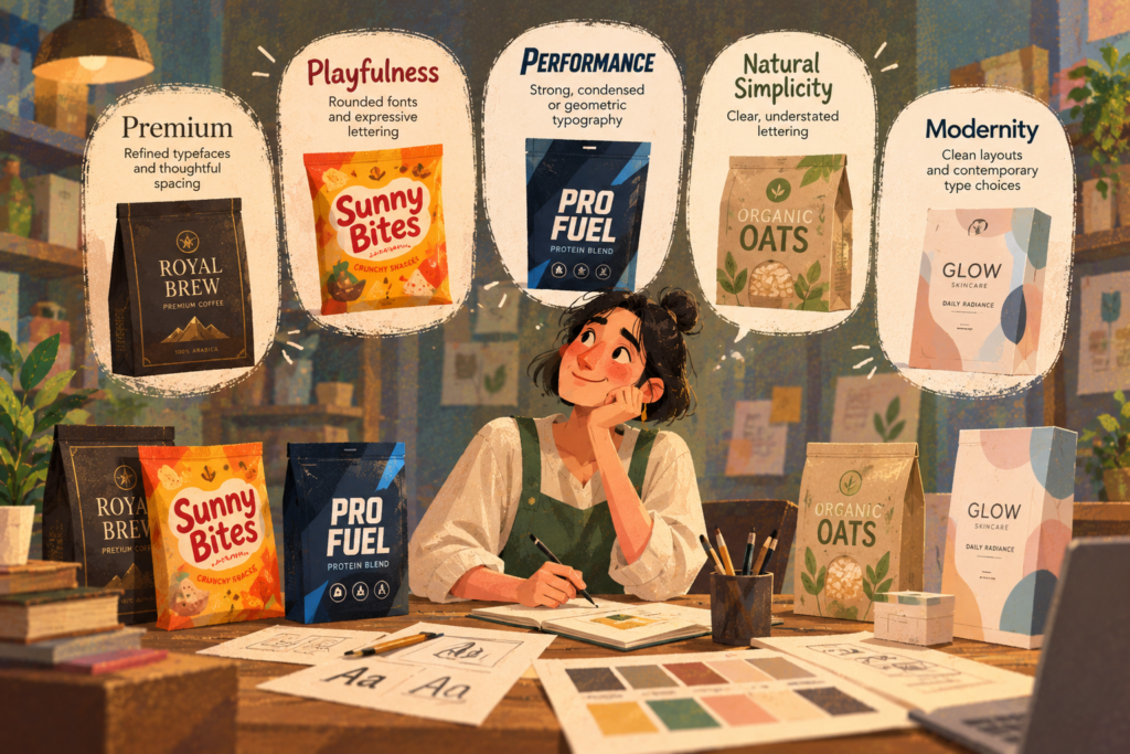 Typography in a Cozy Packaging Studio